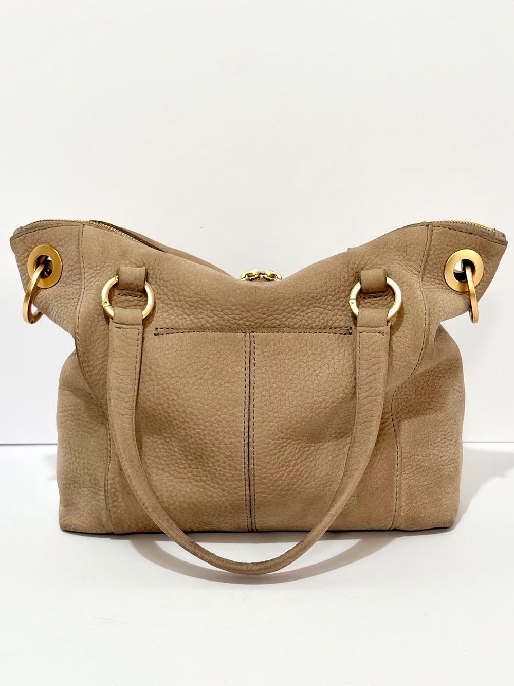 Hammitt Daniel MD Satchel In Natural Grey/ Brushed Gold/Missing CB Strap EUC - Picture 2 of 14